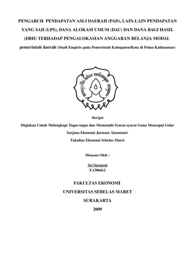 Pengaruh Pendapatan Asli Daerah Pad Lainlain Pendapatan Yang Sah