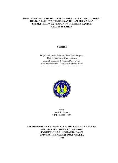 Hubungan Panjang Tungkai Dan Kekuatan Otot Tungkai Dengan Jauhnya