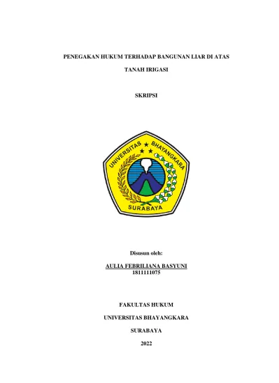 Penegakan Hukum Terhadap Pendiri Bangunan Liar Di Atas I Tanah Saluran