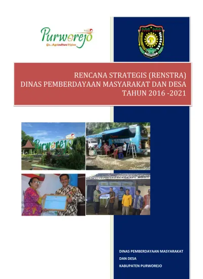 Rencana Strategis Renstra Dinas Pemberdayaan Masyarakat Dan Desa