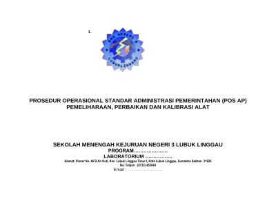 PROSEDUR OPERASIONAL STANDAR ADMINISTRASI PEMERINTAHAN POS AP