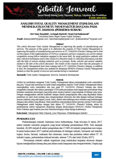 Sibatik Jurnal Mm Analisis Penerapan Manajemen Mutu Dalam Meningkatkan