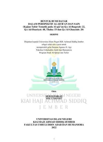 Bentuk Bumi Datar Dalam Perspektif Al Qur An Dan Sain Kajian Tafsir