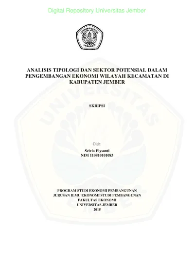 ANALISIS TIPOLOGI DAN SEKTOR POTENSIAL DALAM PENGEMBANGAN EKONOMI