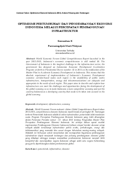 Optimisme Pertumbuhan Dan Pengembangan Ekonomi Indonesia Melalui