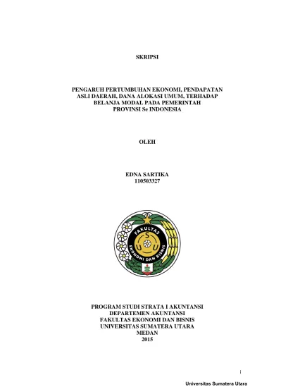 Pengaruh Pertumbuhan Ekonomi Pendapatan Asli Daerah Dana Alokasi Umum