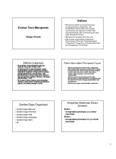 Pengertian Efektif Dan Efisien Drucker