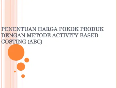 Penentuan Harga Pokok Produk Dengan Metode Activity Based Costing Abc