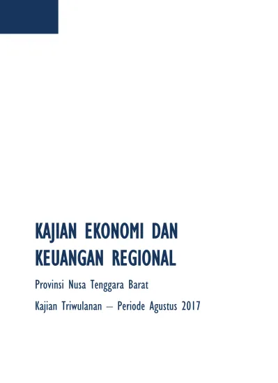 KAJIAN EKONOMI DAN KEUANGAN REGIONAL