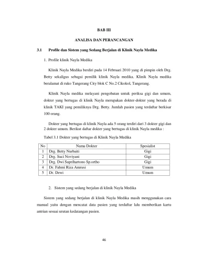 Bab Iii Analisa Dan Perancangan Profile Dan Sistem Yang Sedang