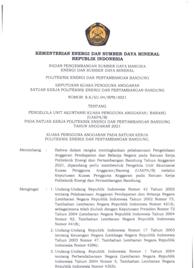 KEMENTERIAN ENERGI DAN SUMBER DAYA MINERAL REPUBLIK INDONESIA