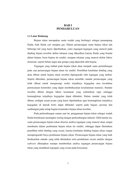 Perancangan Dan Analisa Tegangan Pada Bejana Tekan Vertikal Dengan