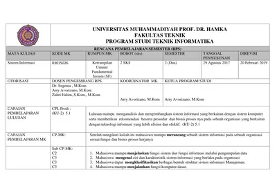 Universitas Muhammadiyah Prof Dr Hamka Fakultas Teknik Program Studi