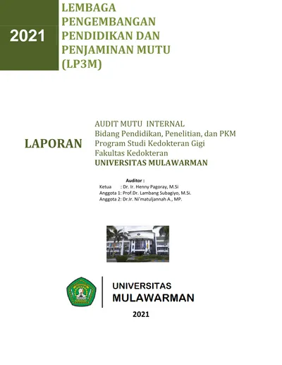 LAPORAN AUDIT MUTU INTERNAL Bidang Pendidikan Penelitian Dan PKM