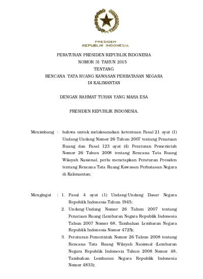 Peraturan Presiden Republik Indonesia Nomor Tahun Tentang