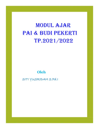 Modul Ajar Pai Budi Pekerti Tp