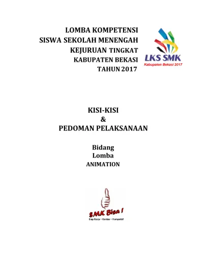 LOMBA KOMPETENSI SISWA SEKOLAH MENENGAH KEJURUAN TINGKAT KISI KISI