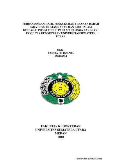 Perbandingan Hasil Pengukuran Tekanan Darah Pada Lengan Atas Kanan Dan