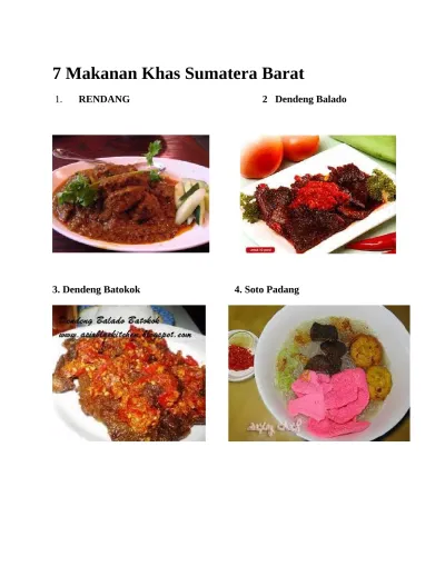 Makanan Khas Sumatera Barat Docx