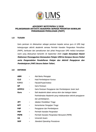 Advisory Note Pkpka Pelaksanaan Aktiviti Akademik Semasa