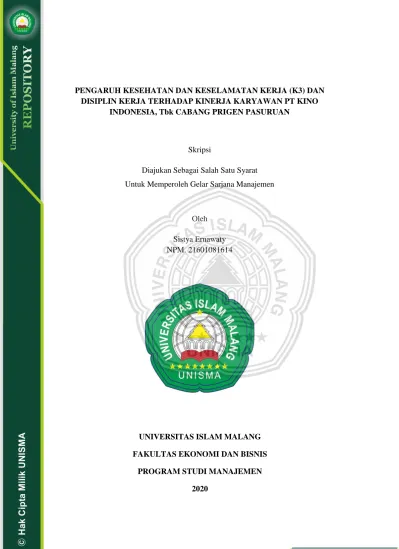 PENGARUH KESEHATAN DAN KESELAMATAN KERJA K3 DAN DISIPLIN KERJA