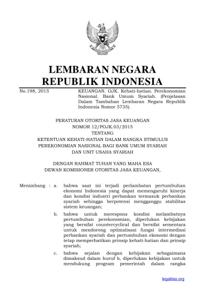 No 198 2015 LEMBARAN NEGARA REPUBLIK INDONESIA KEUANGAN OJK Kehati