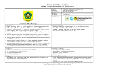 Standar Operasional Prosedur Pejabat Pengelola Informasi Dan Dokumentasi