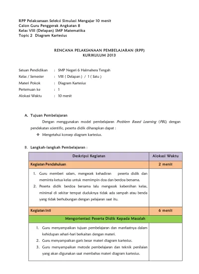 RENCANA PELAKSANAAN PEMBELAJARAN RPP KURIKULUM 2013