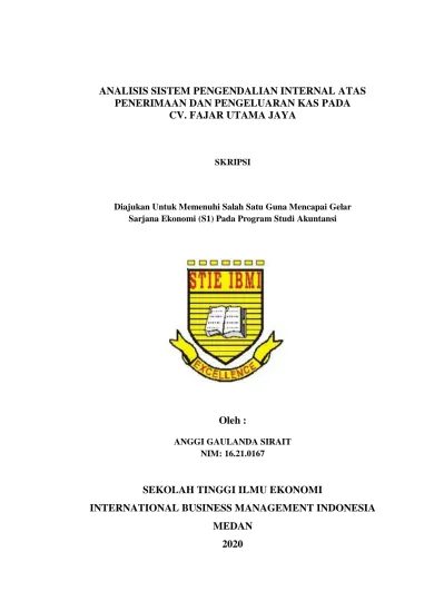 Analisis Sistem Pengendalian Internal Atas Penerimaan Dan Pengeluaran