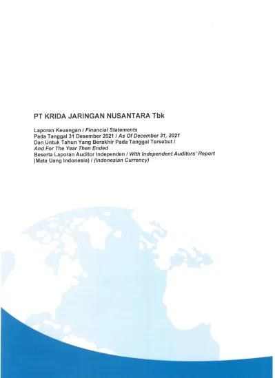 PT KRIDA JARINGAN NUSANTARA Tbk Daftar Isi Table Of Contents