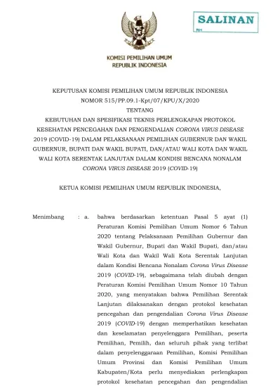 Ketua Komisi Pemilihan Umum Republik Indonesia