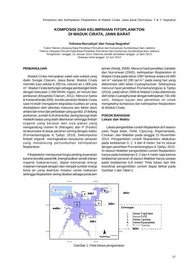 Komposisi Dan Kelimpahan Fitoplankton Di Waduk Cirata Jawa Barat