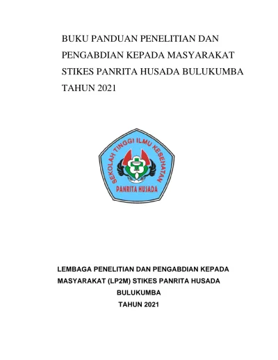 Buku Panduan Penelitian Dan Pengabdian Kepada Masyarakat Stikes Panrita