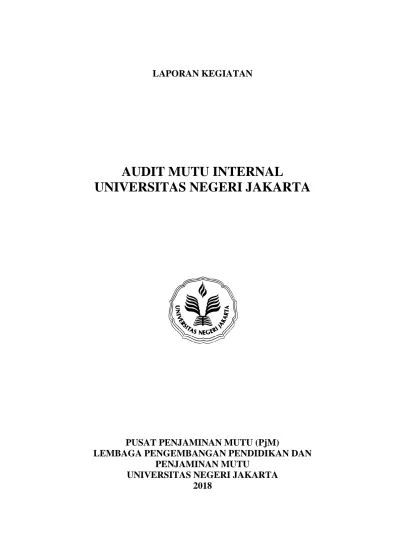 Laporan Kegiatan Audit Mutu Internal Universitas Negeri Jakarta