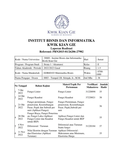 Institut Bisnis Dan Informatika Kwik Kian Gie