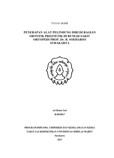 Penerapan Alat Pelindung Diri Di Bagian Ortotik Prostetik Di Rumah