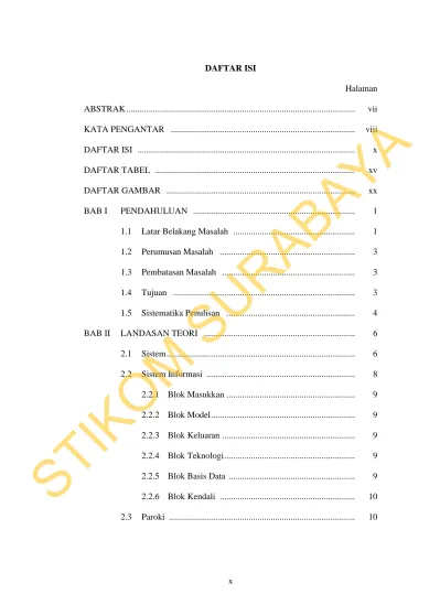 Stikom Surabaya Daftar Isi Halaman Abstrak Vii Kata Pengantar