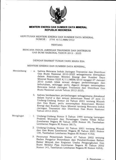 Menteri Energi Dan Sumber Day A Mineral Republik Indonesia