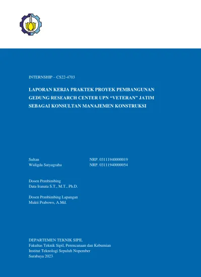 Laporan Kerja Praktek Proyek Pembangunan Gedung Research Center UPN