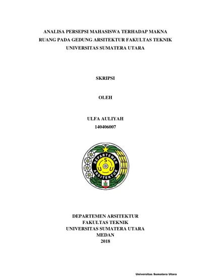 Analisa Persepsi Mahasiswa Terhadap Ruang Pada Gedung Arsitektur