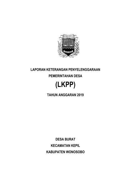 Laporan Keterangan Penyelenggaraan Pemerintahan Desa Lkpp Tahun Anggaran