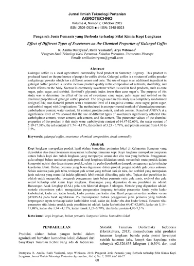 Jurnal Ilmiah Teknologi Pertanian Agrotechno Volume Nomor Oktober