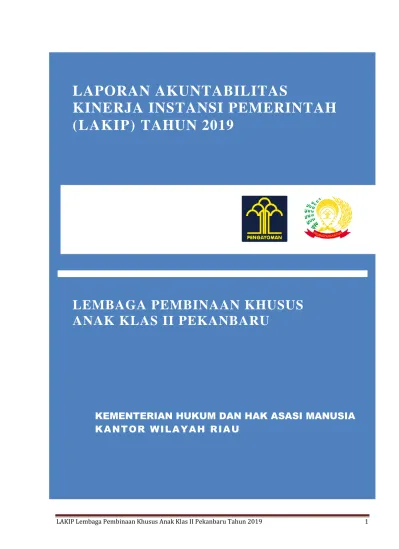 LAPORAN AKUNTABILITAS KINERJA INSTANSI PEMERINTAH LAKIP TAHUN 2019