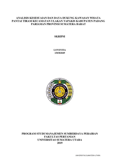 ANALISIS KESESUAIAN DAN DAYA DUKUNG KAWASAN WISATA PANTAI TIRAM