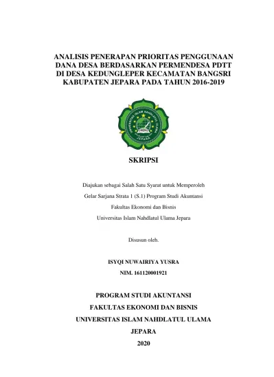 Skripsi Diajukan Sebagai Salah Satu Syarat Untuk Memperoleh