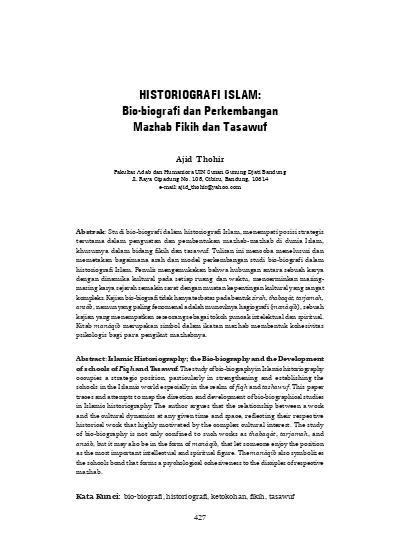 Posisi Dan Fungsi Historiografi Islam