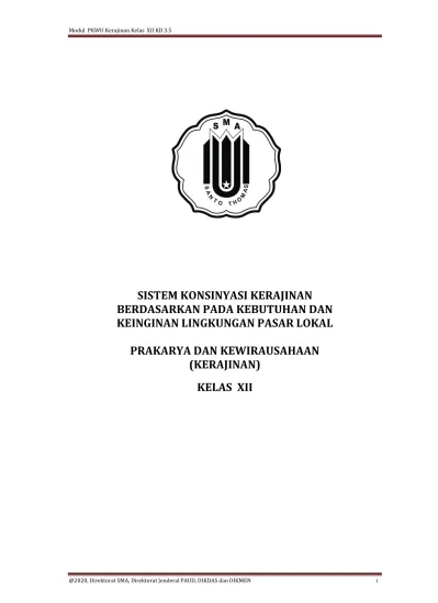 Sistem Konsinyasi Kerajinan Berdasarkan Pada Kebutuhan Dan Keinginan Lingkungan Pasar Lokal