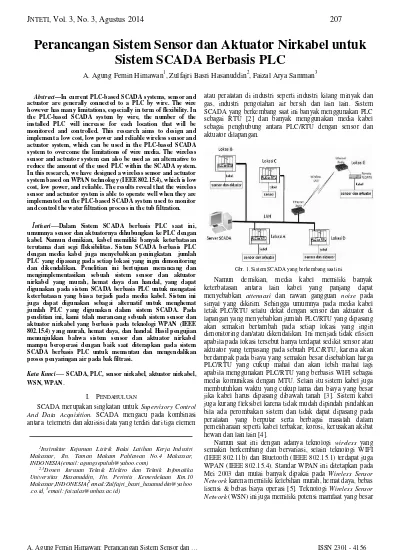 Perancangan Sistem Sensor Dan Aktuator Nirkabel Untuk Sistem SCADA