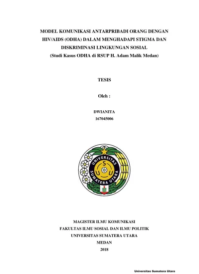 MODEL KOMUNIKASI ANTARPRIBADI ORANG DENGAN HIV AIDS ODHA DALAM