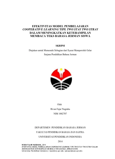 Efektivitas Model Pembelajaran Cooperative Learning Tipe Two Stay Two